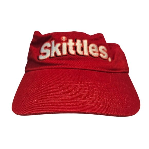 Skittles Port Authority Visor Hat Adjustable Cotton Red Merchandise Branded - Picture 1 of 9